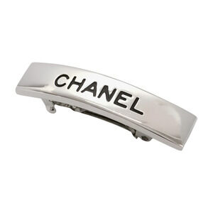 6504 - Chanel Logo Silver Barrette - Silver